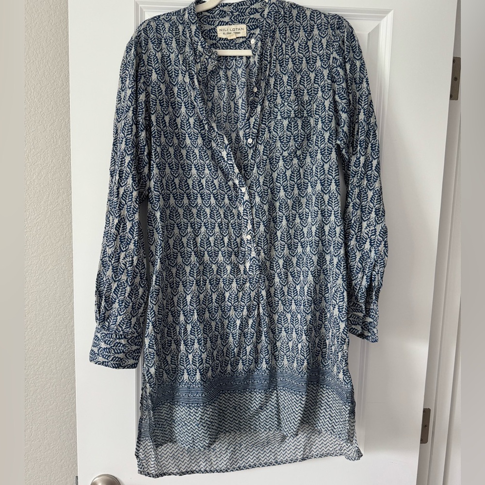 Nili Lotan block print caftan coverup like new!